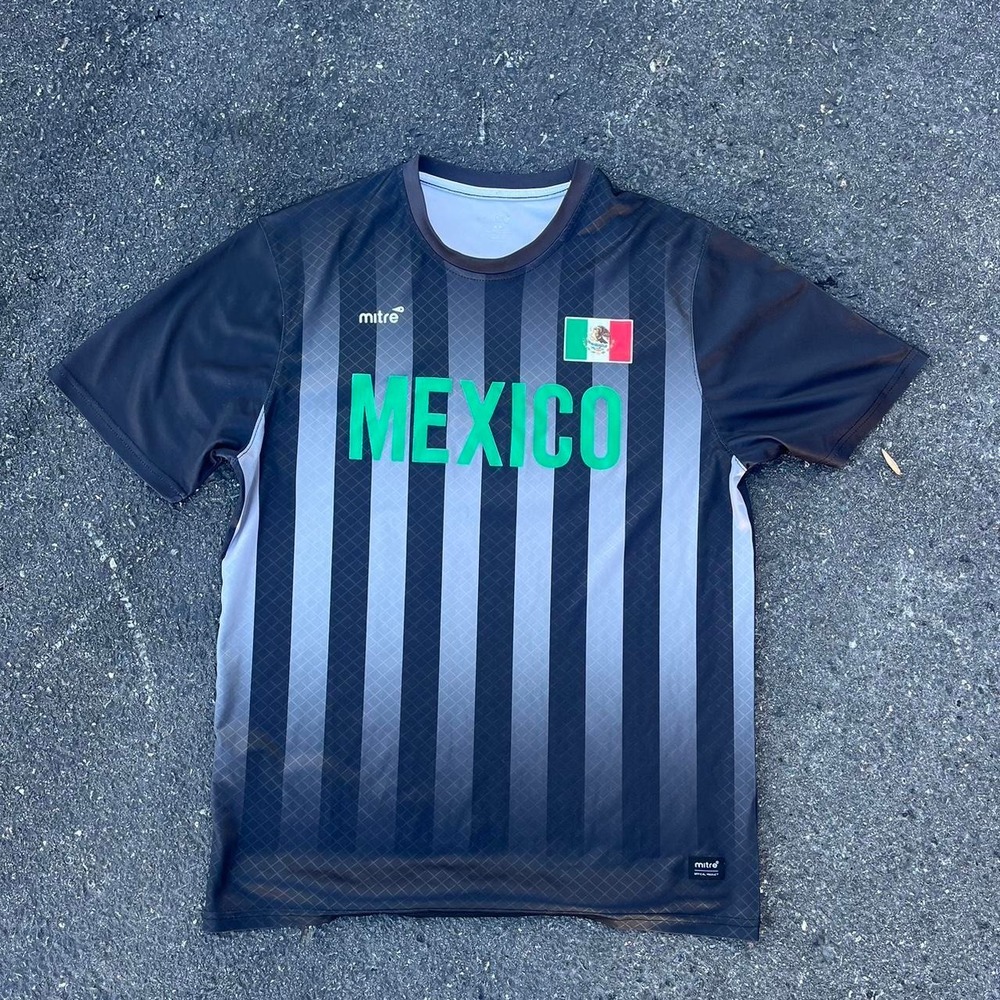 Mitre Black Mexico Authentic Football Jersey Men's Size M